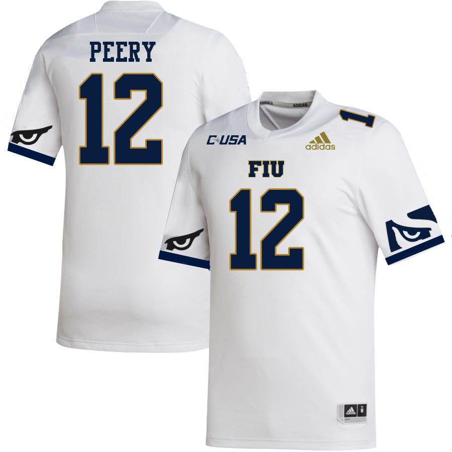 #12 Chayden Peery FIU Jersey,Florida International University Panthers Football Jersey-White